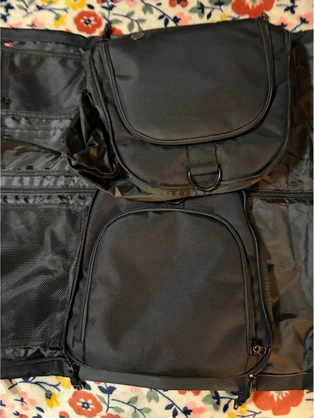 ENZOSUM Large Black Travel Organizer Bag with Multiple Compartments